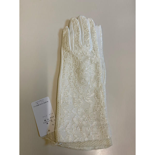 【01】uv手袋　つり革対策　総レース　ホワイト(手袋)