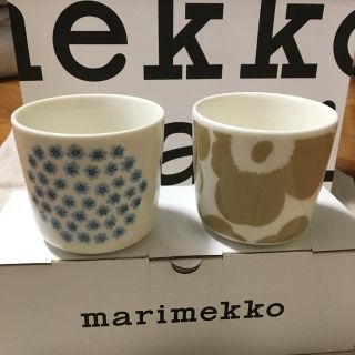 マリメッコ(marimekko)のプケッティ＆ウニッコ ラテマグ 2個セット(グラス/カップ)