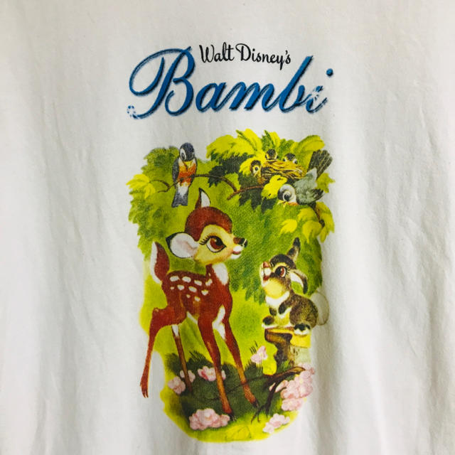 Disney(ディズニー)のvintage風 バンビTシャツ ディズニーコラボ  白 ホワイト レディースのトップス(Tシャツ(半袖/袖なし))の商品写真