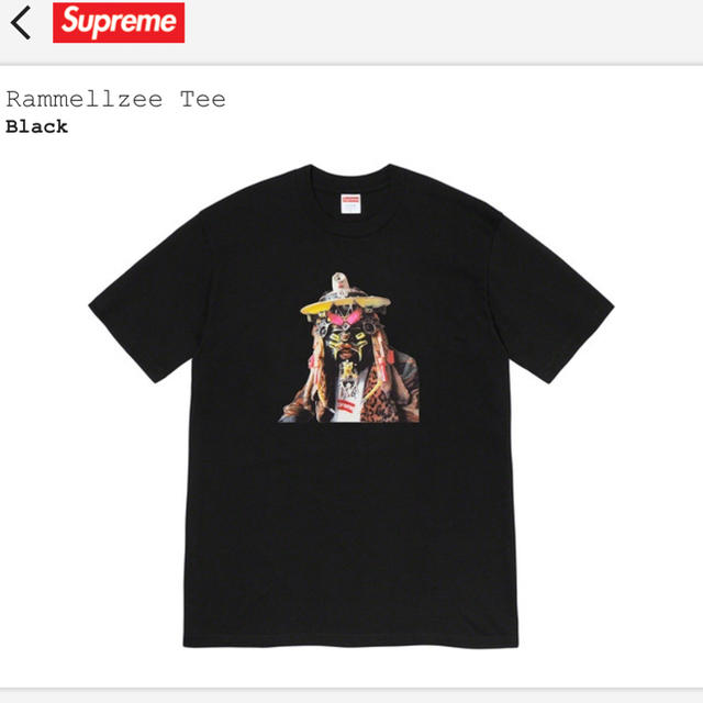 Supreme(シュプリーム)の黒 Lサイズ 20SS Supreme Rammellzee Tee BLACK メンズのトップス(Tシャツ/カットソー(半袖/袖なし))の商品写真