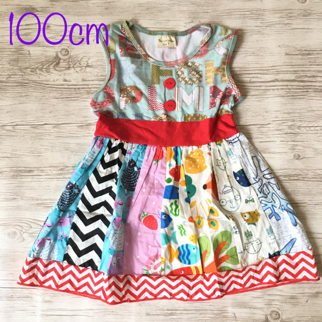 カラフル アルファベット ワンピース 100cm キッズ/ベビー/マタニティのキッズ服女の子用(90cm~)(ワンピース)の商品写真