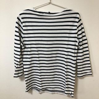 ムジルシリョウヒン(MUJI (無印良品))の無印良品　ボーダーカットソー　七分袖　XL(Tシャツ/カットソー(七分/長袖))