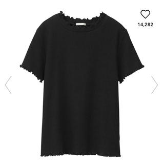 ジーユー(GU)のGU♡ジャカードフリルネックT(Tシャツ(半袖/袖なし))