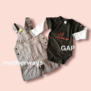 ベビーギャップ(babyGAP)の新品セット꙳★*ﾟ80GAP＆motherwaysカバーオールつなぎズボンTシャ(カバーオール)