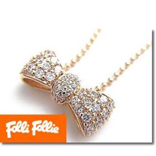 フォリフォリ(Folli Follie)の🎀新品 未使用 フォリフォリ🎀ピンクゴールド リボン ネックレス(ネックレス)