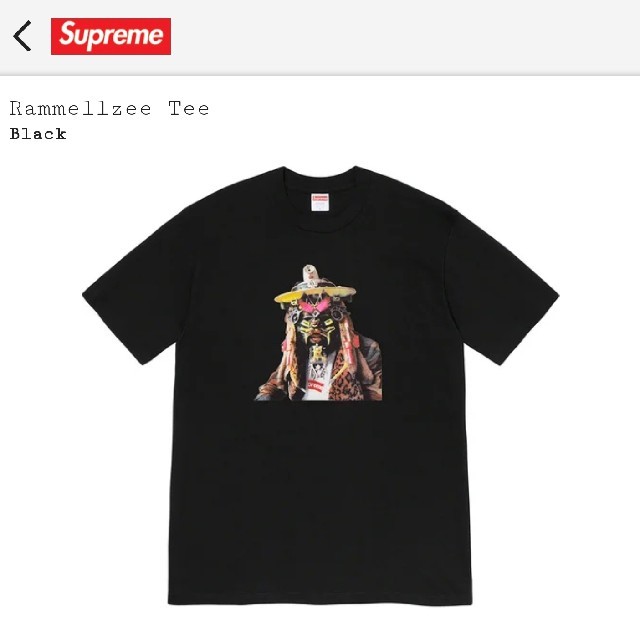 新品　正規品　黒　S  Supreme rammellzee