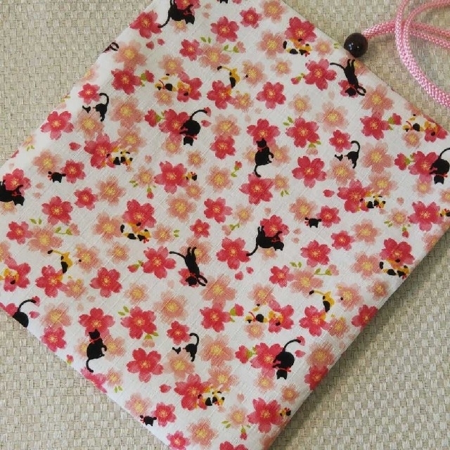 御朱印帳入れ⭐️桜と黒猫 ハンドメイドのファッション小物(ポーチ)の商品写真