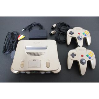 ニンテンドウ64(NINTENDO 64)のNintendo64 本体 ゴールド コントローラー ソフト各種 #2(家庭用ゲーム機本体)