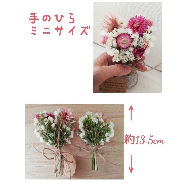 ドライフラワー*°♡春 pinkミニスワッグ2点セット ドライフラワー*°♡春 pinkミニスワッグ2点セット