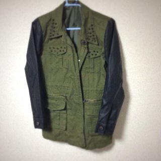レザー切り替えジャケット☆(ミリタリージャケット)