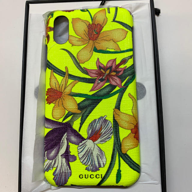 Gucci - 新品　フローラ プリントiPhone X / XSケース　イエローの通販