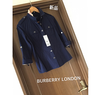 バーバリー(BURBERRY)の新品 タグ付 バーバリーロンドンサファリ シャツ ジャケット 40 11号 L(シャツ/ブラウス(長袖/七分))