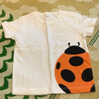 ムジルシリョウヒン(MUJI (無印良品))の無印良品　てんとう虫　白Tシャツ　半袖　MUJI 90cm(Tシャツ/カットソー)