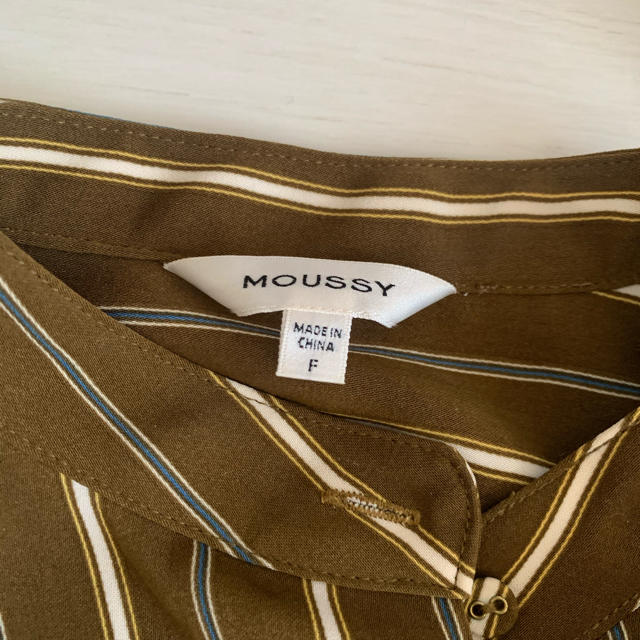 moussy(マウジー)の【MOUSSY】ストライプ　シャツ　ワンピース レディースのワンピース(ひざ丈ワンピース)の商品写真