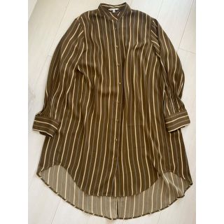 マウジー(moussy)の【MOUSSY】ストライプ　シャツ　ワンピース(ひざ丈ワンピース)