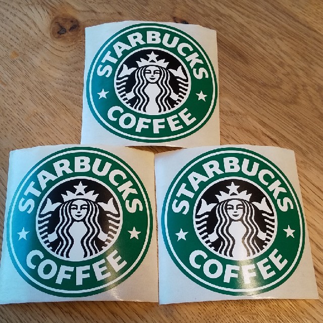 Starbucks Coffee(スターバックスコーヒー)のレア スターバックス スタバ 旧ロゴステッカー 3枚 ハンドメイドの文具/ステーショナリー(しおり/ステッカー)の商品写真