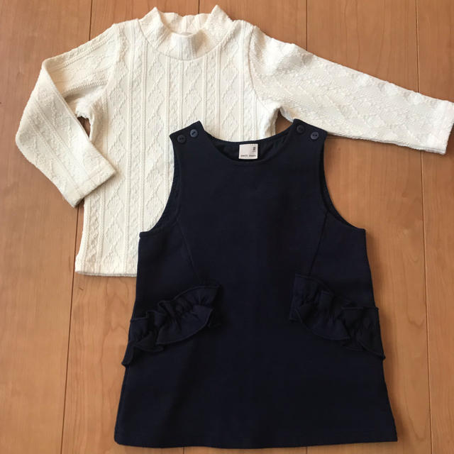 petit main(プティマイン)の【美品】プチマイン  ワンピース カットソー 90 キッズ/ベビー/マタニティのキッズ服女の子用(90cm~)(ワンピース)の商品写真