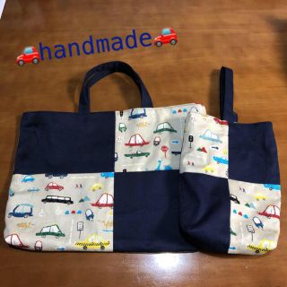 Handmade❁車のレッスンバッグとシューズ袋❁(バッグ/レッスンバッグ)