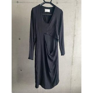 マルタンマルジェラ(Maison Martin Margiela)の【MARTIN MARGIRLA 】マルジェラ ワンピースドレス 38 ブラック(ひざ丈ワンピース)