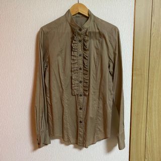 バーバリー(BURBERRY)の✨yueyue様専用✨BURBERRY ノーカラーシャツ(ブラウンベージュ)(シャツ/ブラウス(長袖/七分))