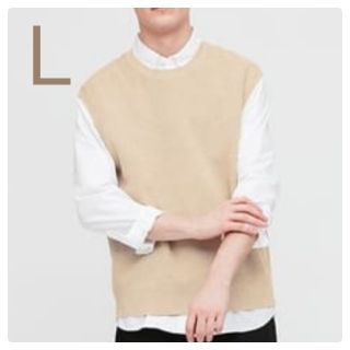 ユニクロ(UNIQLO)の【＊ 専用 ＊】新品･未使用!!【Ｌ】オーバーサイズクルーネックベスト/ベージュ(ベスト)