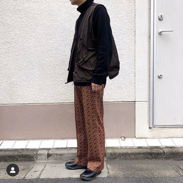 正規販売店】 Needles - 18aw総柄ブラウントラックパンツ ニードルス
