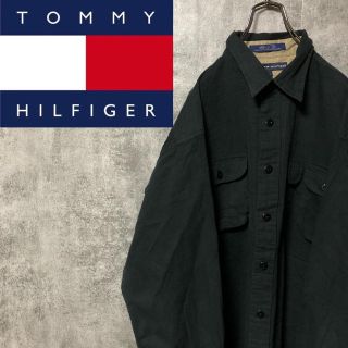 トミーヒルフィガー(TOMMY HILFIGER)の【レア】トミーヒルフィガー☆フラッグ刺繍ロゴフラップ付きマルチポケットシャツ(シャツ)