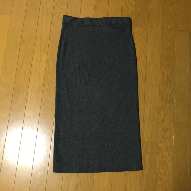 DEUXIEME CLASSE(ドゥーズィエムクラス)のapstudio リブスカート　グレー　38 レディースのスカート(ロングスカート)の商品写真