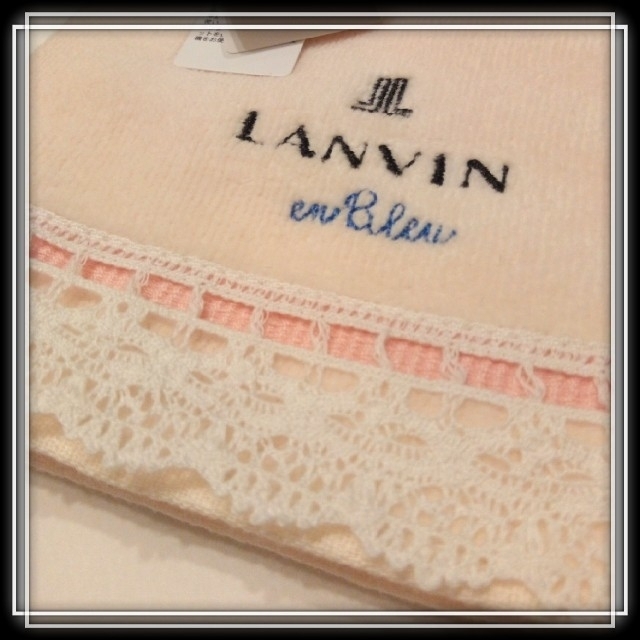 LANVIN en Bleu(ランバンオンブルー)の⑩ 新品 LANVIN en Blue タオル ハンカチ　ランバン　レース レディースのファッション小物(ハンカチ)の商品写真