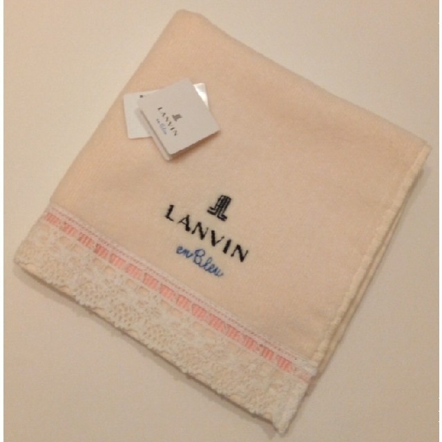 LANVIN en Bleu(ランバンオンブルー)の⑩ 新品 LANVIN en Blue タオル ハンカチ　ランバン　レース レディースのファッション小物(ハンカチ)の商品写真