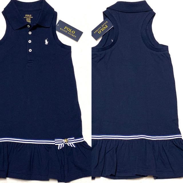 POLO RALPH LAUREN(ポロラルフローレン)の新品✨ノースリーブ ポロシャツ ワンピース 4T/110 キッズ/ベビー/マタニティのキッズ服女の子用(90cm~)(ワンピース)の商品写真