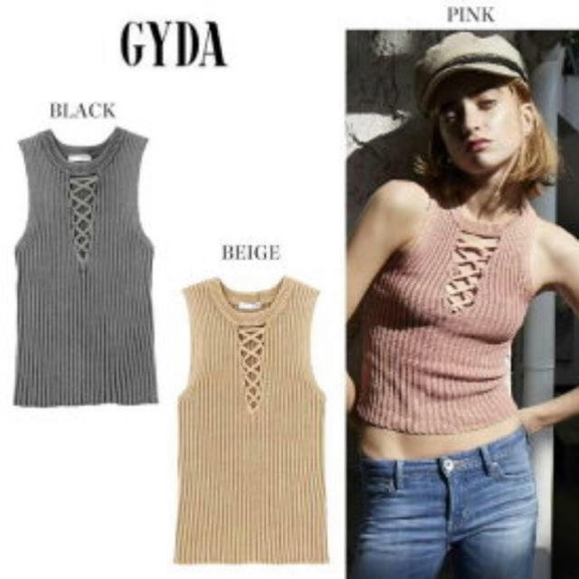 GYDA(ジェイダ)のGYDA ニットタンク　ベージュ レディースのトップス(タンクトップ)の商品写真