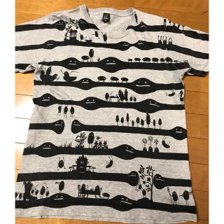 グラニフ(Design Tshirts Store graniph)のグラニフ　ゴーストghost柄　Tシャツ　グレー×黒　おまけ人気クマTシャツ(Tシャツ/カットソー(半袖/袖なし))