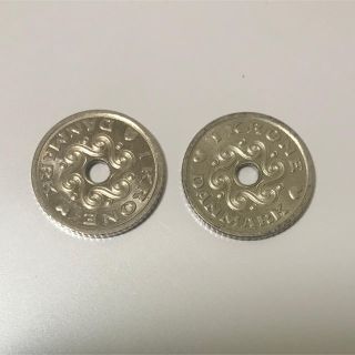 デンマーク  1クローネ 2枚(貨幣)