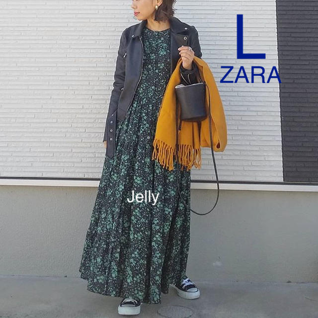 ZARA(ザラ)の【タグ付き新品】ザラ 花柄 ティアード ワンピース レディースのワンピース(ロングワンピース/マキシワンピース)の商品写真