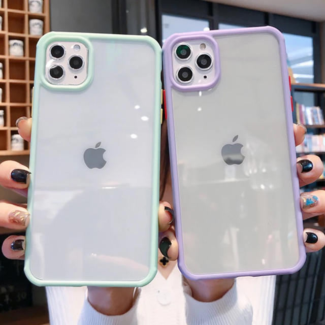 iPhone11ケース 紫 水色(ライムグリーン) クリアケース スマホ/家電/カメラのスマホアクセサリー(iPhoneケース)の商品写真