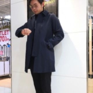 スーツカンパニー(THE SUIT COMPANY)のスーツカンパニー スプリングコート ステンカラー L ネイビー 新品(ステンカラーコート)