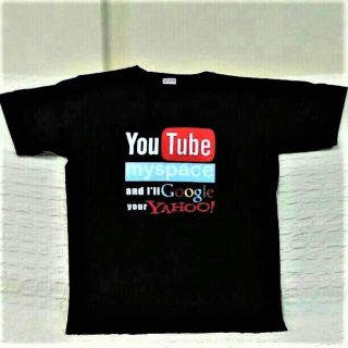 YouTube★おもしろジョークＴシャツ★XLサイズ★黒★ブラック★綿１００％★(Tシャツ/カットソー(半袖/袖なし))