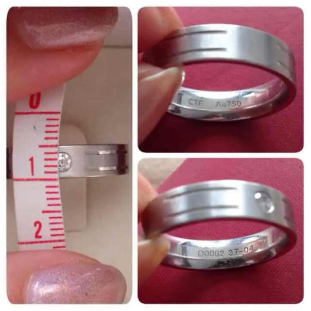 ホワイトゴールドリング　ダイヤ付き メンズのアクセサリー(リング(指輪))の商品写真