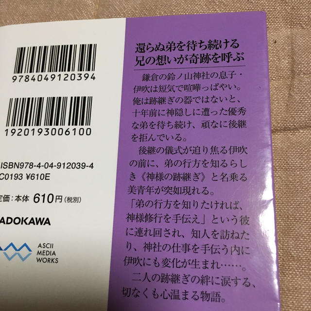 アスキー・メディアワークス(アスキーメディアワークス)の神様の跡つぎ きみと過ごした奇跡の夏 エンタメ/ホビーの本(文学/小説)の商品写真