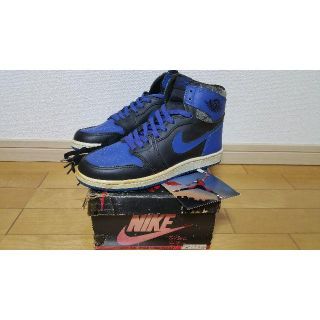 ナイキ(NIKE)のAIR JORDAN 1 HIGH 1985年オリジナル新品箱替紐フラッシャー付(スニーカー)