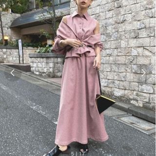 アメリヴィンテージ(Ameri VINTAGE)のGENTLEWOMAN OVERLAP DRESS／AMERI(ロングワンピース/マキシワンピース)