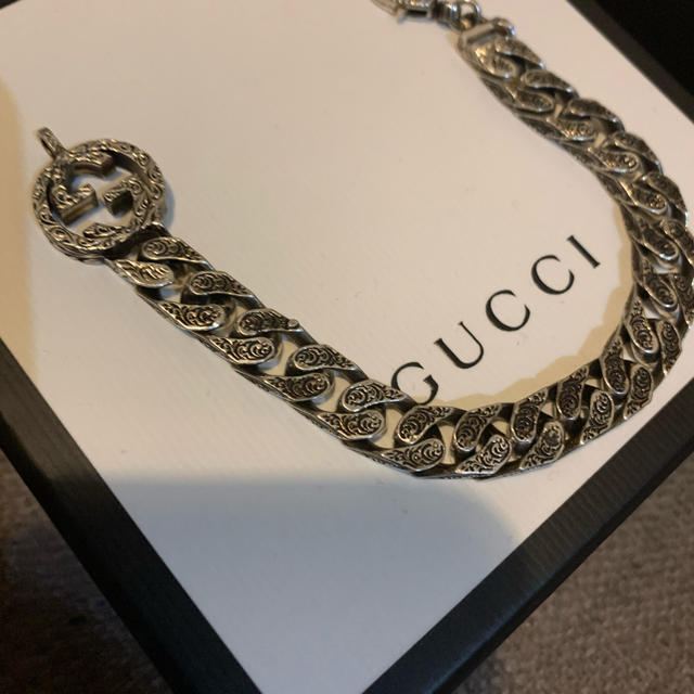 Gucci - インターロッキングG シルバー チェーンブレスレットの通販 by