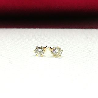 K18YG ダイヤモンド スタッドピアス 0.12ct  華奢(ピアス)