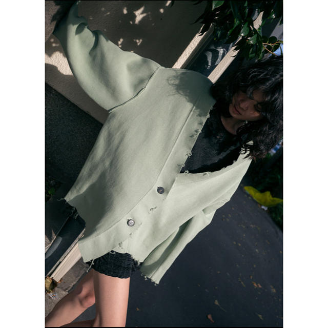 BEAUTY&YOUTH UNITED ARROWS(ビューティアンドユースユナイテッドアローズ)のperverze  Crash Midi Cardigan / Green レディースのトップス(カーディガン)の商品写真