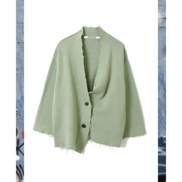 BEAUTY&YOUTH UNITED ARROWS(ビューティアンドユースユナイテッドアローズ)のperverze  Crash Midi Cardigan / Green レディースのトップス(カーディガン)の商品写真