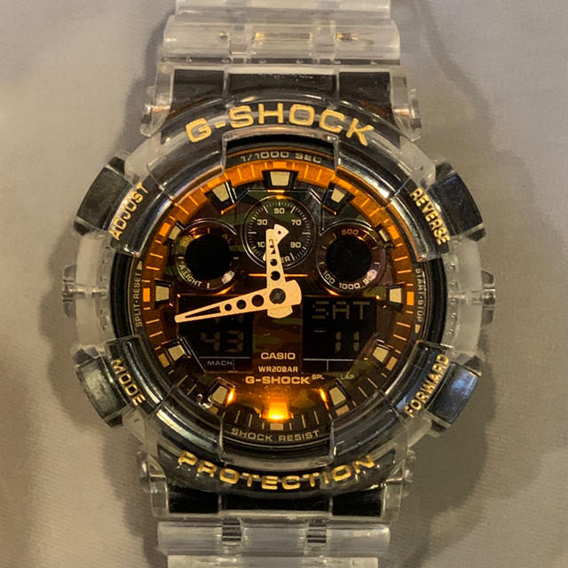 【外装新品・レア】G-SHOCK GA-100 カモフラ文字盤　クリアカスタム