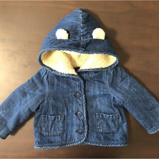 ベビーギャップ(babyGAP)のbaby GAP  クマ耳付き　内ボア付きデニムジャケット(ジャケット/コート)