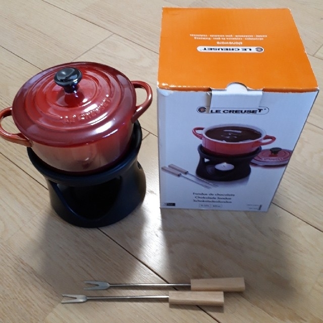 LE CREUSET(ルクルーゼ)のル・クルーゼ　プチフォンデュ鍋セット インテリア/住まい/日用品のキッチン/食器(収納/キッチン雑貨)の商品写真