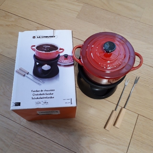 LE CREUSET(ルクルーゼ)のル・クルーゼ　プチフォンデュ鍋セット インテリア/住まい/日用品のキッチン/食器(収納/キッチン雑貨)の商品写真